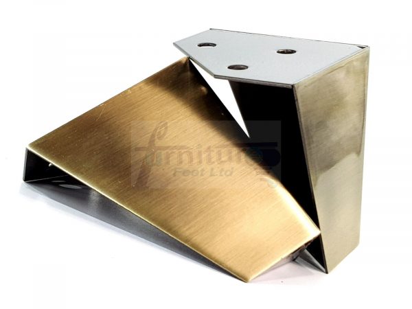 4x METAL FURNITURE LEGS 90mm HIGH SELF FIXING FEET CHAIR CABINETS BRUSHED BRASS - Image 7
