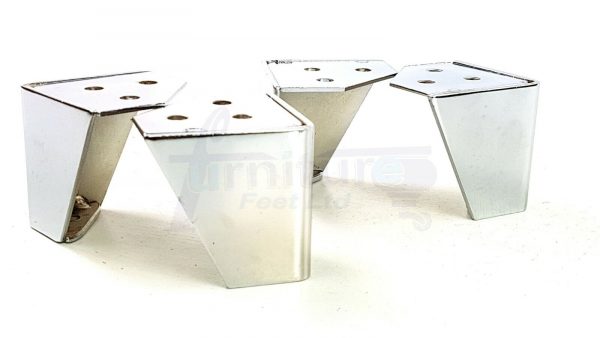 4x METAL FURNITURE LEGS 90mm HIGH SELF-FIXING FEET FOR SOFA CHAIR CABINETS BEDS - Image 6