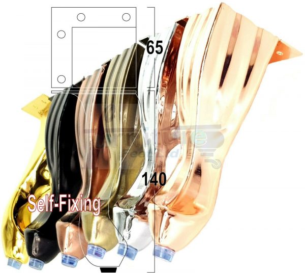 4x Metal Queen Anne Legs 140mm High Replacment Feet Furniture Sofa Chair Beds Cabinets Screw Fit - Image 2