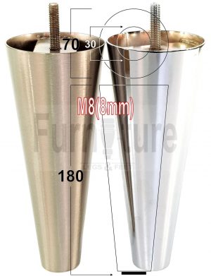 4x Metal Chrome Furniture Settee Legs Cabinet Sofa Feet 180mm High Chair Beds M8