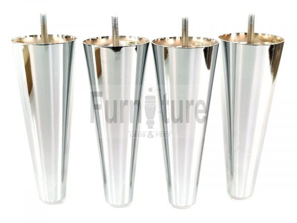 4x Metal Chrome Furniture Settee Legs Cabinet Sofa Feet 180mm High Chair Beds M8 - Image 5