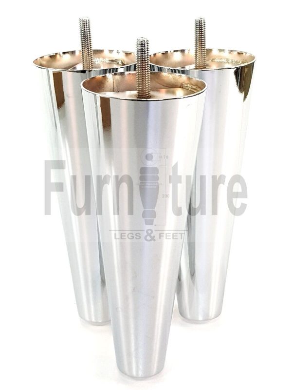 4x Metal Chrome Furniture Settee Legs Cabinet Sofa Feet 180mm High Chair Beds M8 - Image 7