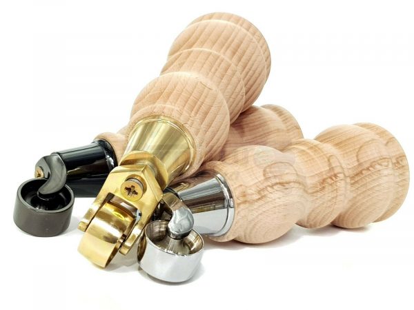 4x RAW WOODEN FURNITURE SOFA LEGS M8 REPLACEMENT FEET WITH CASTORS 215mm HIGH - Image 4