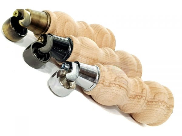 4x RAW WOODEN FURNITURE SOFA LEGS M8 REPLACEMENT FEET WITH CASTORS 215mm HIGH - Image 5