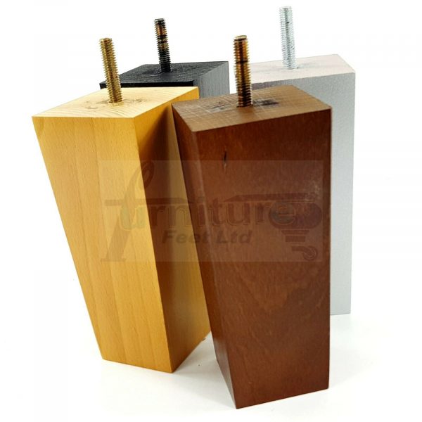 4x REPLACEMENT BLOCK WOOD FURNITURE LEGS M8(8mm) CHAIR - SETTEE FEET 150mm HIGH - Image 3