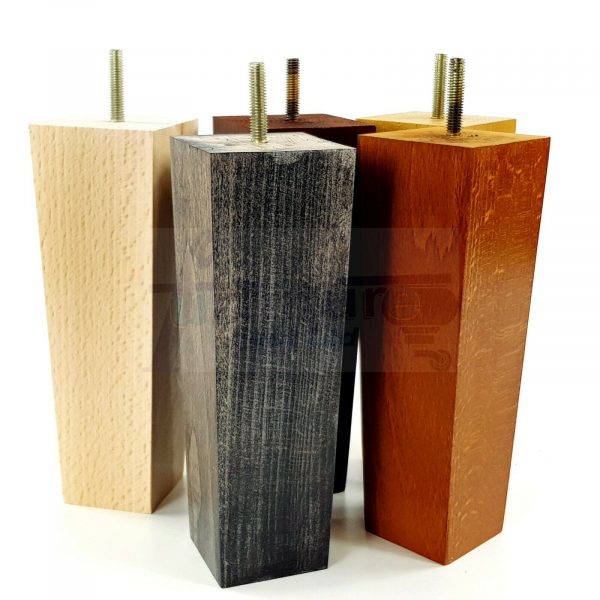 4x REPLACEMENT BLOCK WOODEN FURNITURE SOFA LEGS M8(8mm) CHAIR FEET 200mm HIGH - Image 3