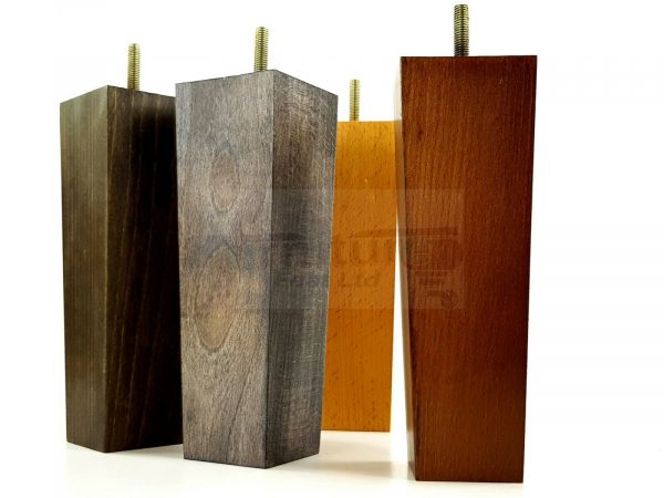 4x REPLACEMENT BLOCK WOODEN FURNITURE SOFA LEGS M8(8mm) CHAIR FEET 200mm HIGH - Image 5