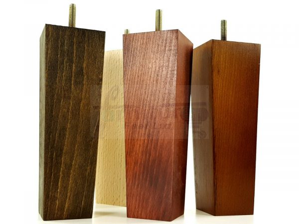 4x REPLACEMENT BLOCK WOODEN FURNITURE SOFA LEGS M8(8mm) CHAIR FEET 200mm HIGH - Image 6
