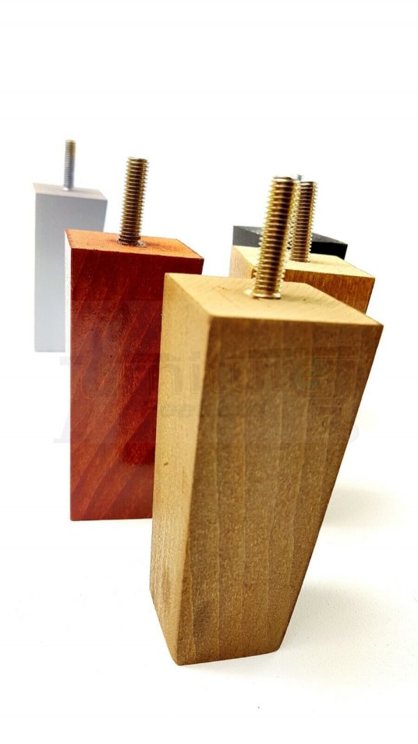 4x REPLACEMENT WOOD FURNITURE SOFA LEGS M10(10mm) CHAIR - SETTEE FEET 120mm HIGH - Image 4