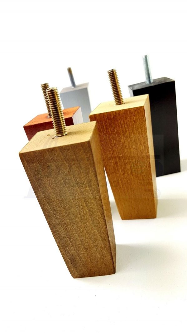 4x REPLACEMENT WOOD FURNITURE SOFA LEGS M10(10mm) CHAIR - SETTEE FEET 120mm HIGH - Image 5