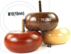 4x REPLACEMENT WOOD FURNITURE SOFA LEGS M10(10mm) CHAIR - SETTEE FEET 40mm HIGH