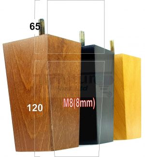 4x REPLACEMENT WOOD FURNITURE SOFA LEGS M8(8mm) CHAIR - SETTEE FEET 120mm HIGH