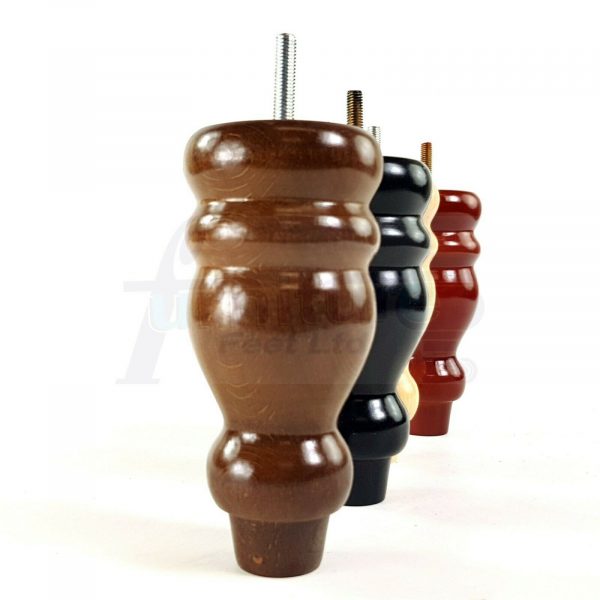 4x REPLACEMENT WOOD FURNITURE SOFA LEGS M8(8mm) CHAIR - SETTEE FEET 155mm HIGH - Image 4