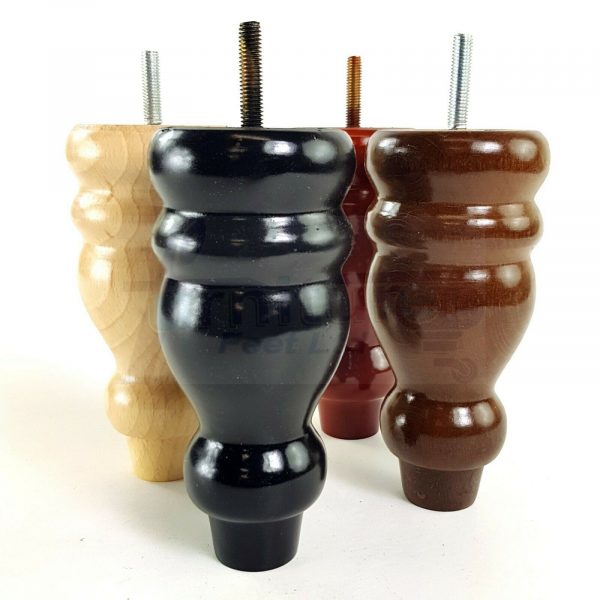 4x REPLACEMENT WOOD FURNITURE SOFA LEGS M8(8mm) CHAIR - SETTEE FEET 155mm HIGH - Image 5