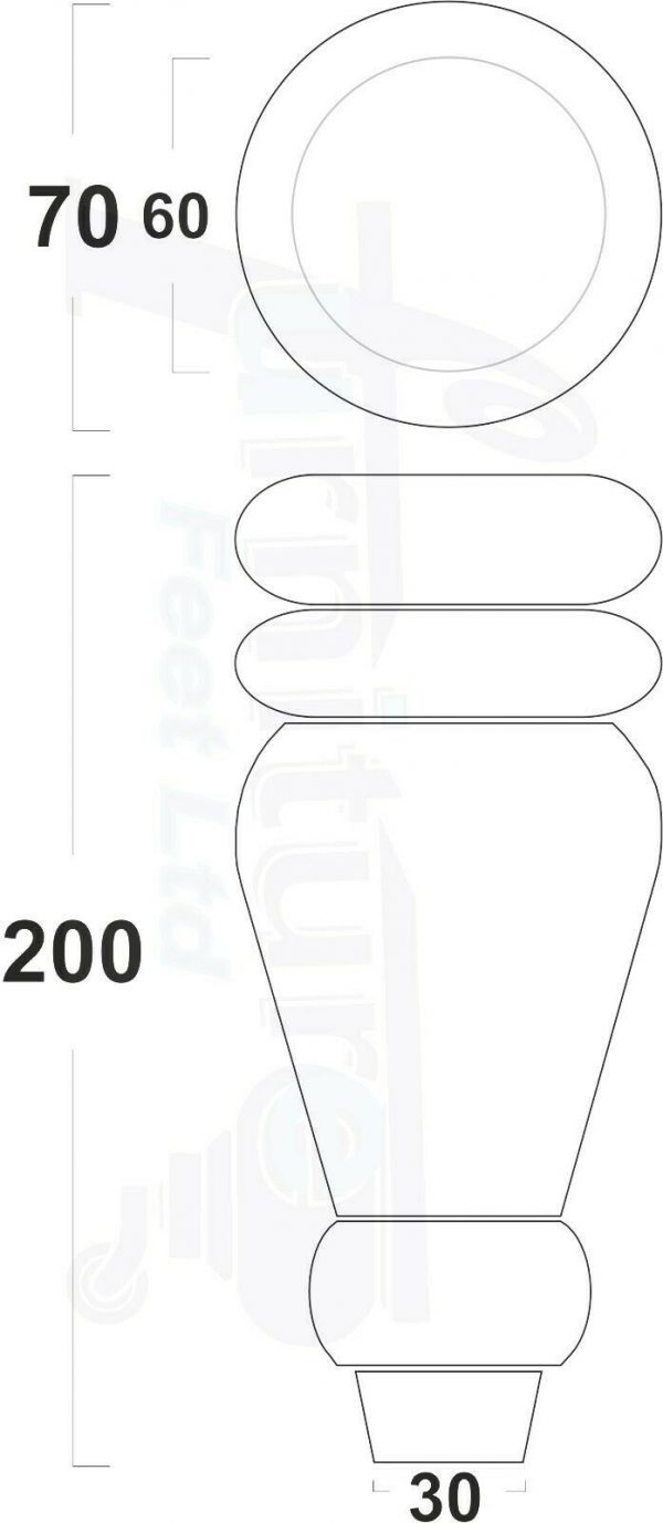4x REPLACEMENT WOOD FURNITURE SOFA LEGS M8(8mm) CHAIR - SETTEE FEET 200mm HIGH - Image 2