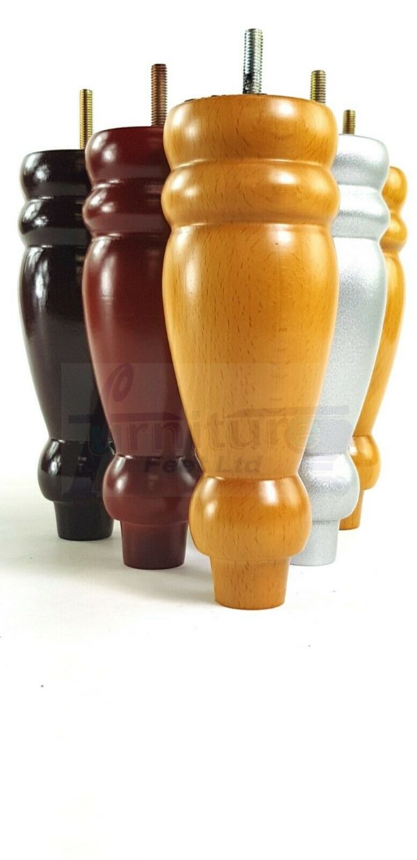 4x REPLACEMENT WOOD FURNITURE SOFA LEGS M8(8mm) CHAIR - SETTEE FEET 200mm HIGH - Image 5