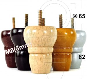 4x REPLACEMENT WOOD FURNITURE SOFA LEGS M8(8mm) CHAIR - SETTEE FEET 82mm HIGH