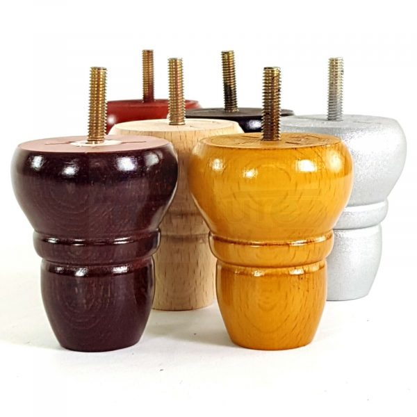 4x REPLACEMENT WOOD FURNITURE SOFA LEGS M8(8mm) CHAIR - SETTEE FEET 82mm HIGH - Image 4