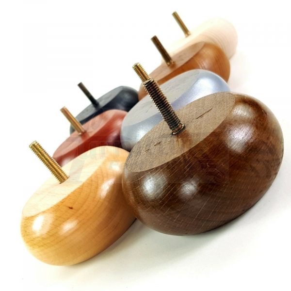 4x ROUND BUN WOODEN SOFA LEGS 40mm High CHAIR REPLACEMENT FURNITURE FEET M8(8mm) - Image 5