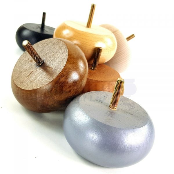 4x ROUND BUN WOODEN SOFA LEGS 40mm High CHAIR REPLACEMENT FURNITURE FEET M8(8mm) - Image 7