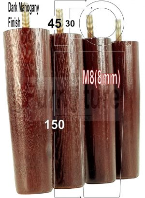 4x Replacement Legs Solid Oak Wood Settee Furniture Feet 150mm Sofa Chair Bed M8