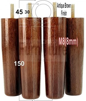 4x Replacement Legs Solid Oak Wood Settee Furniture Feet 150mm Sofa Chair Bed M8
