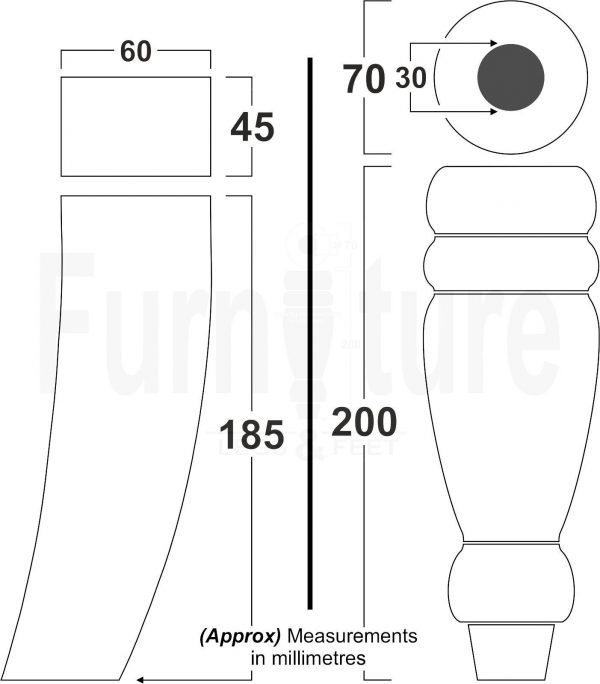 4x Replacement Solid Wood Furniture Sofa Legs M8 Chair Settee Feet 200mm High - Image 4