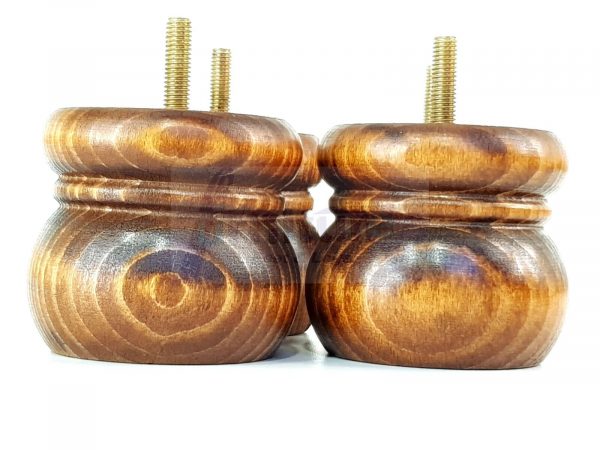 4x Replacement Solid Wood Furniture Sofa Legs Settee, Chair Feet 60mm High M8 - Image 3