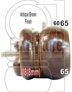 4x Replacement Solid Wood Furniture Sofa Legs Settee, Chair Feet 60mm High M8