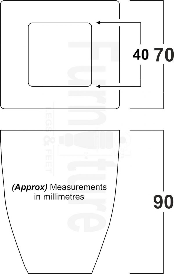 4x Replacement Wood Furniture Sofa Legs Chair Settee Feet 90mm High (Self-Fix) - Image 2