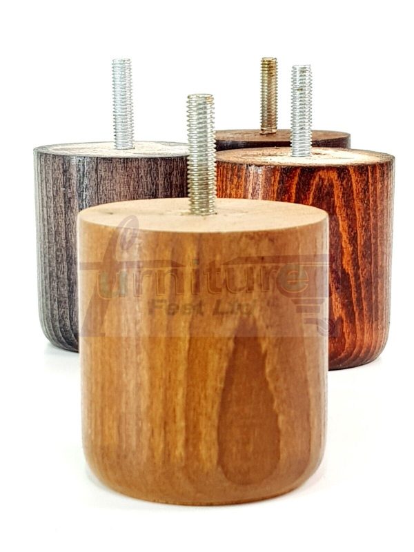 4x Round Solid Wood Furniture Feet Sofa Legs 70mm High for Chairs, Settees M8 - Image 7