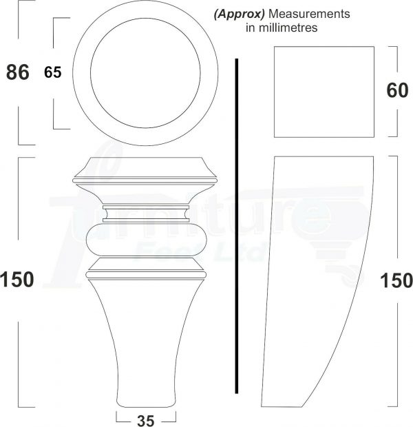 4x SOFA REPLACEMENT SOLID WOOD SETTEE FEET 150mm High FURNITURE LEGS M8(8mm) - Image 2