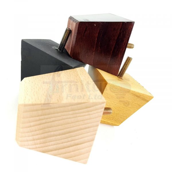 4x SOLID BLOCK WOODEN LEGS 65mm High CHAIR REPLACEMENT FURNITURE FEET M8(8mm) - Image 5