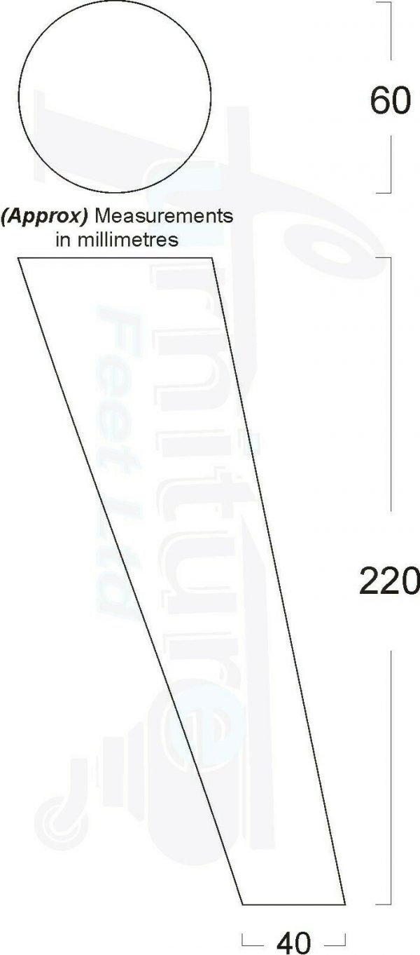 4x SOLID WOOD ANGLED SETTEE LEGS 220mm High FURNITURE REPLACEMENT FEET M8(8mm) - Image 2