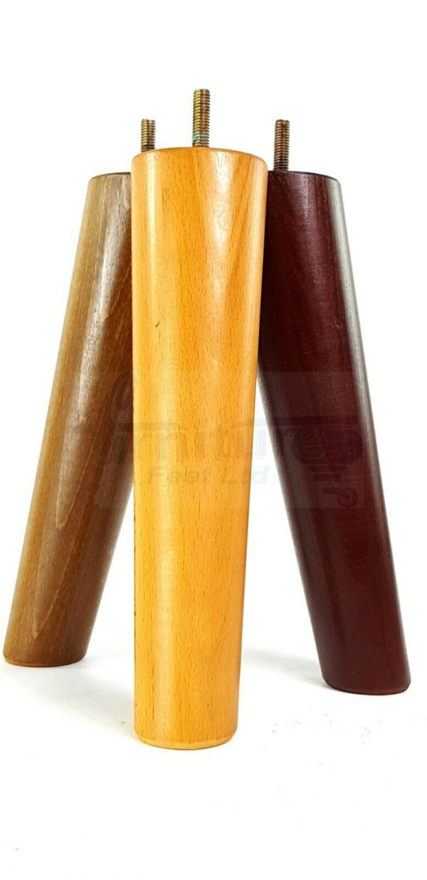 4x SOLID WOOD ANGLED SETTEE LEGS 220mm High FURNITURE REPLACEMENT FEET M8(8mm) - Image 6