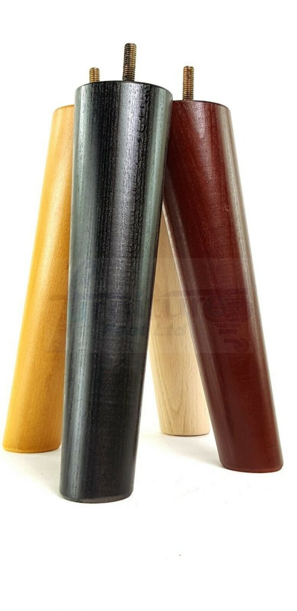 4x SOLID WOOD ANGLED SETTEE LEGS 220mm High FURNITURE REPLACEMENT FEET M8(8mm) - Image 7