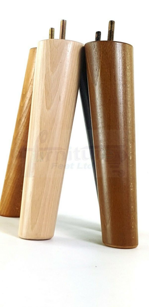 4x SOLID WOOD ANGLED SETTEE LEGS 220mm High FURNITURE REPLACEMENT FEET M8(8mm) - Image 8