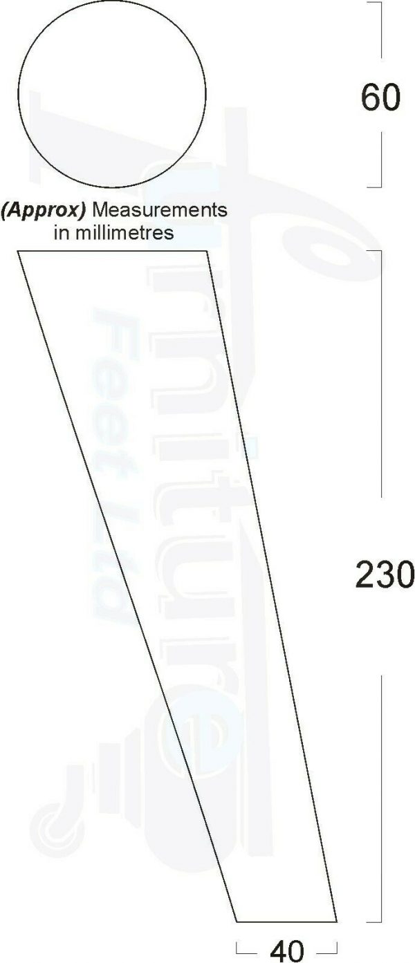 4x SOLID WOOD ANGLED SETTEE LEGS 230mm High FURNITURE REPLACEMENT FEET M8(8mm) - Image 2