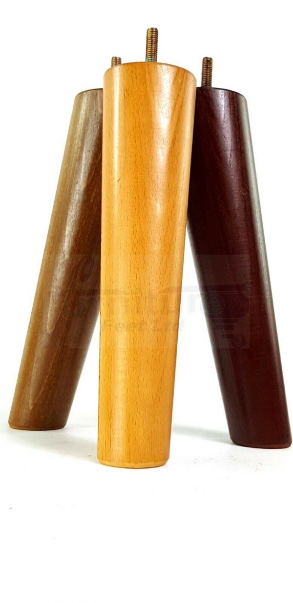 4x SOLID WOOD ANGLED SETTEE LEGS 230mm High FURNITURE REPLACEMENT FEET M8(8mm) - Image 6