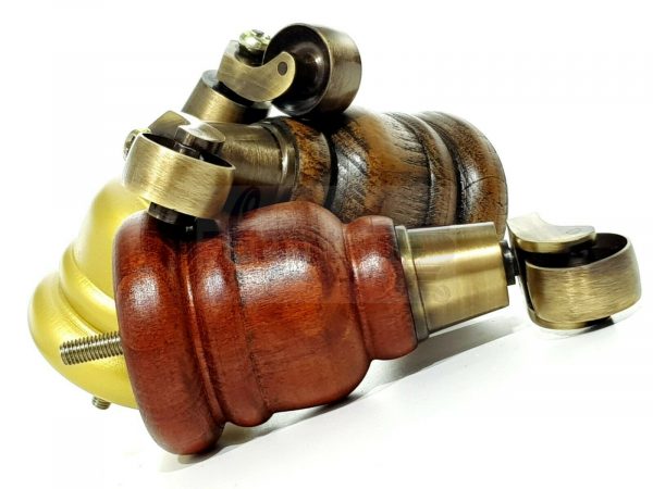 4x SOLID WOOD FURNITURE LEGS M8 REPLACEMENT ANTIQUE BRASS CASTOR FEET 155mm HIGH - Image 4