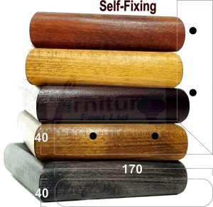 4x SOLID WOOD FURNITURE LEGS (Self-Fix) CHAIR REPLACEMENT CORNER FEET 40mm HIGH