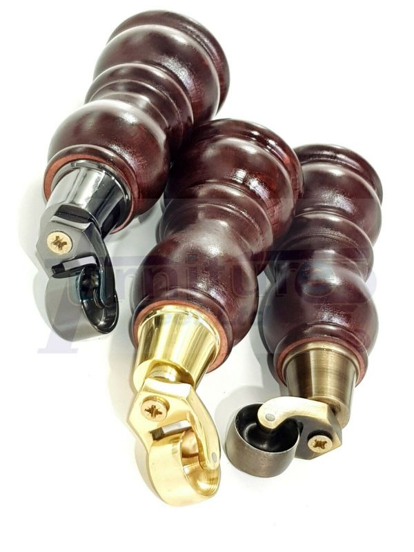 4x SOLID WOOD FURNITURE SOFA LEGS M8 REPLACEMENT FEET WITH CASTORS 215mm HIGH - Image 10