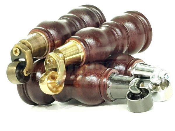 4x SOLID WOOD FURNITURE SOFA LEGS M8 REPLACEMENT FEET WITH CASTORS 215mm HIGH - Image 3