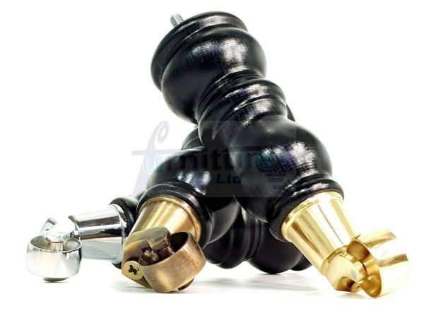 4x Solid Wood Furniture Sofa Legs M8 Replacement Feet With Castors 215mm High - Image 9