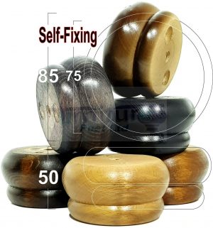 4x SOLID WOODEN FURNITURE LEGS CHAIR REPLACEMENT BUN FEET 50mm HIGH Self-Fixing