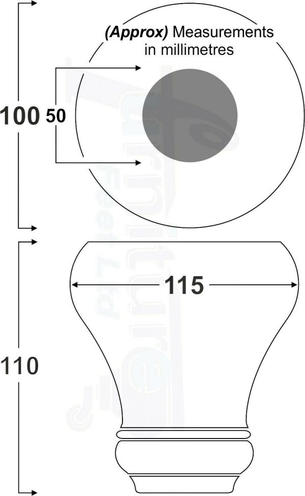 4x SOLID WOODEN FURNITURE LEGS M8(8mm) CHAIR REPLACEMENT BUN FEET 110mm HIGH - Image 2