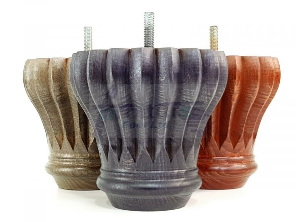 4x SOLID WOODEN FURNITURE LEGS M8(8mm) CHAIR REPLACEMENT BUN FEET 110mm HIGH - Image 3