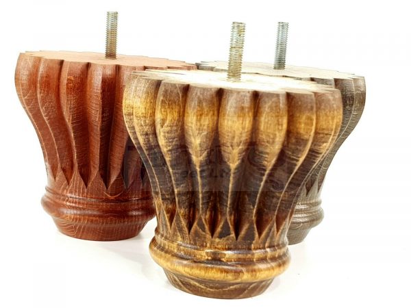 4x SOLID WOODEN FURNITURE LEGS M8(8mm) CHAIR REPLACEMENT BUN FEET 110mm HIGH - Image 8
