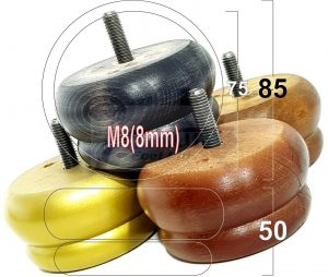 4x SOLID WOODEN FURNITURE LEGS M8(8mm) CHAIR REPLACEMENT BUN FEET 50mm HIGH