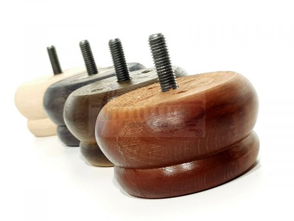 4x SOLID WOODEN FURNITURE LEGS M8(8mm) CHAIR REPLACEMENT BUN FEET 50mm HIGH - Image 7